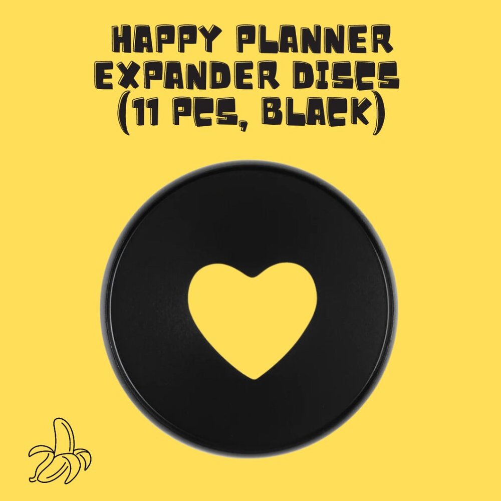 🟡 Happy Planner Metal Expander Discs (11 Pcs, Black) 🟡